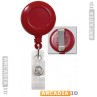 Round Red Swivel Back Reels with Clear Vinyl Strap