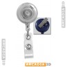 Translucent Clear Badge Reel With Clear Vinyl Strap & Swivel Spring Clip