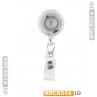 Translucent Clear Badge Reel With Clear Vinyl Strap & Swivel Spring Clip